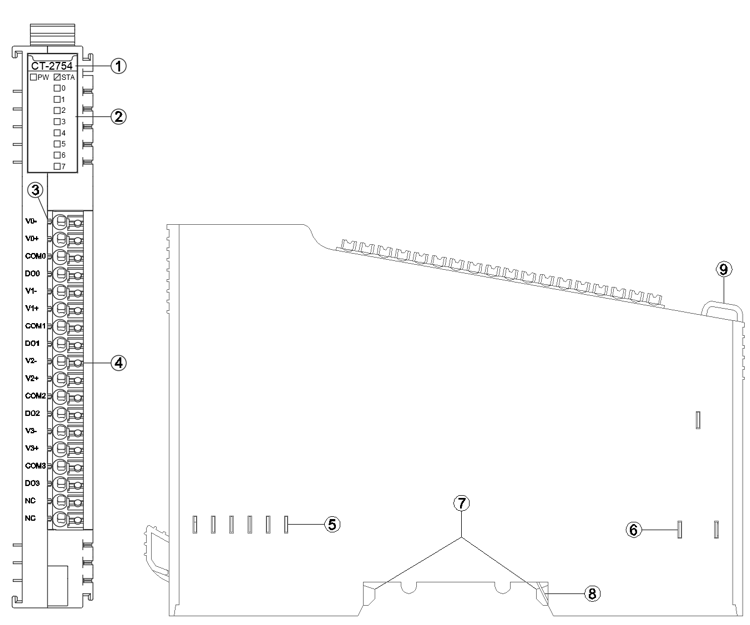 CT-2754 4 CHANNELS RELAY OUTPUT, WITH RC & FLYBACK DIODE