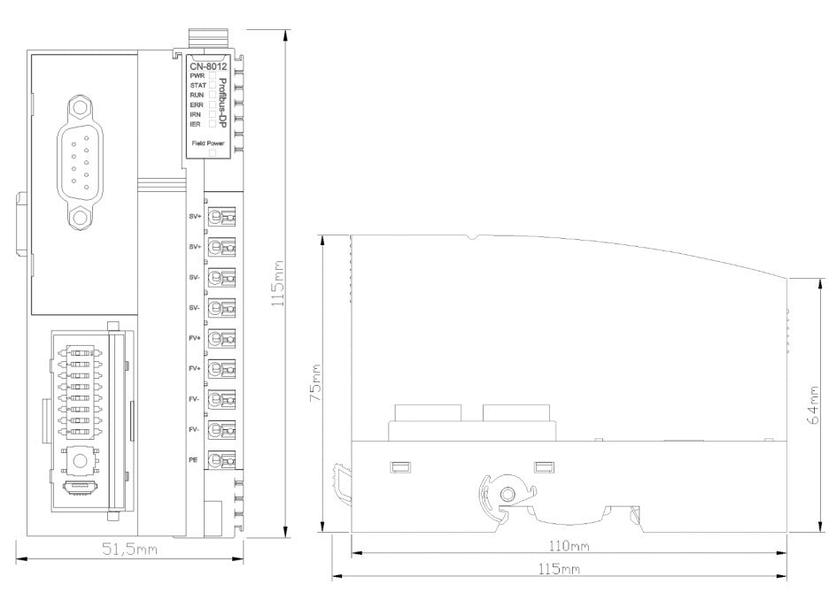 CN-8012:Profibus-DP Network adaptor,32 slots